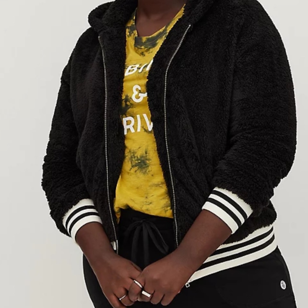Black Sherpa Bomber Hoodie